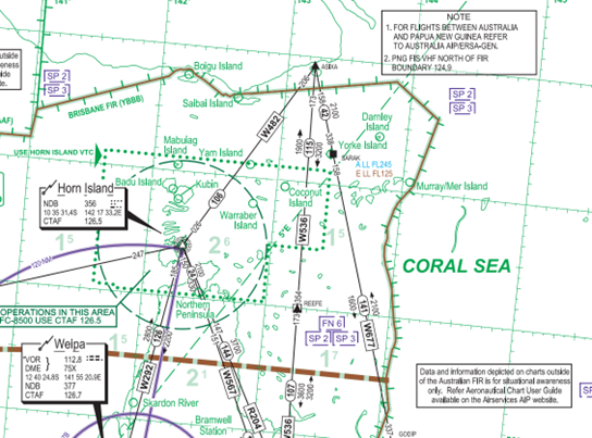 Extract of the ERC LOW6 aeronautical chart